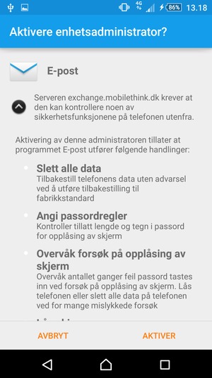 Velg AKTIVER