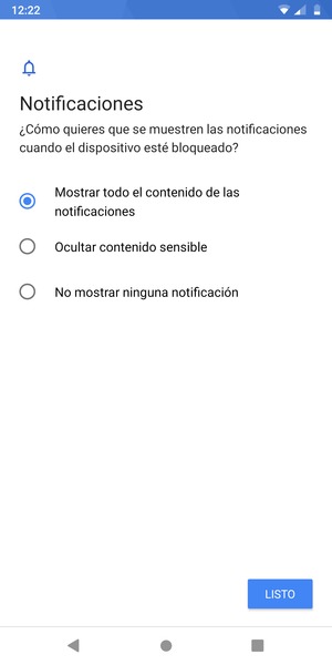 Seleccione la opción deseada y seleccione LISTO