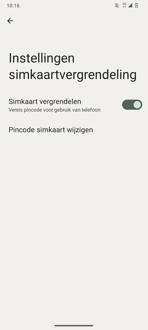 Selecteer  Pincode simkaart wijzigen