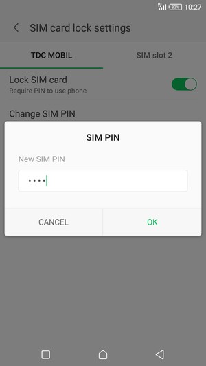 Enter your New SIM PIN and select OK