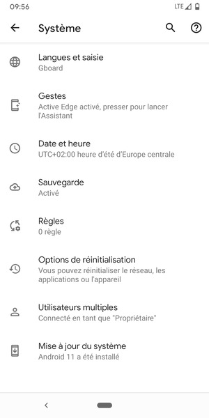 Sélectionnez Mise à jour du système