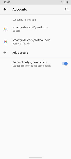 Select your Google account