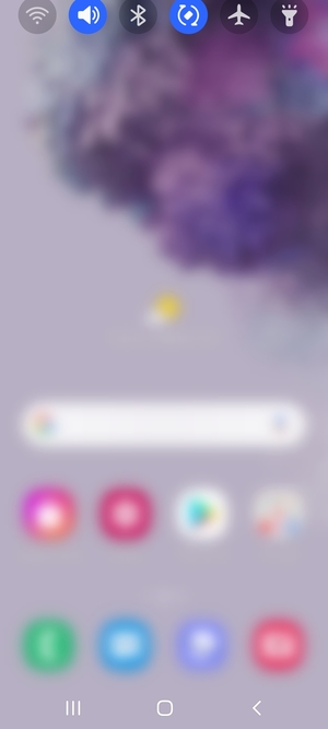 Slide down the top menu