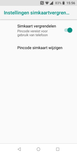 Selecteer Pincode simkaart wijzigen