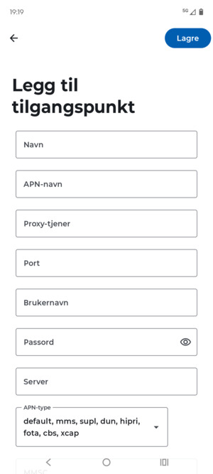 Skriv inn MMS-informasjon