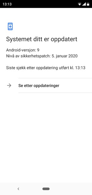 Velg Se etter oppdateringer