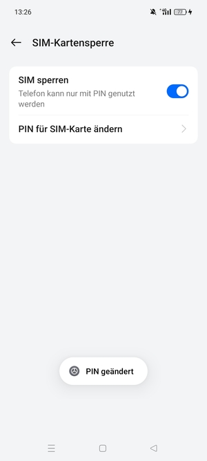 Ihre SIM-Karten-PIN wurde geändert