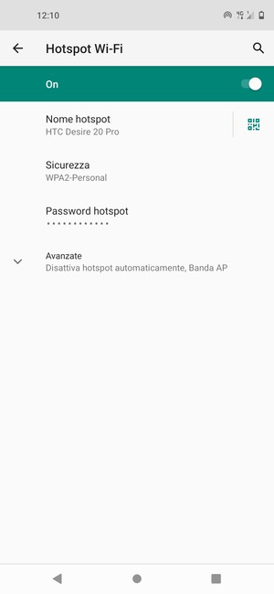 Il telefono è ora pronto per essere usato come modem