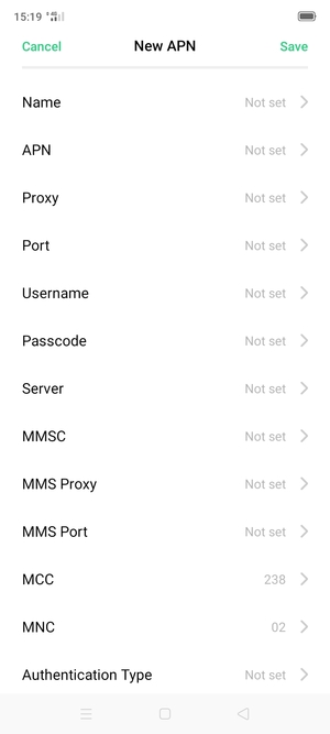 Enter Internet information