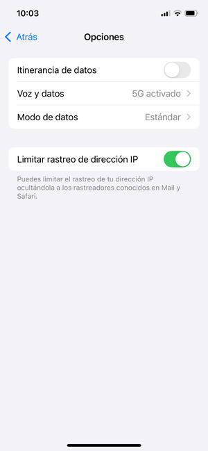 Seleccione Voz y datos