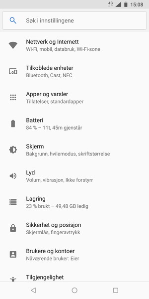 Velg Nettverk og Internett