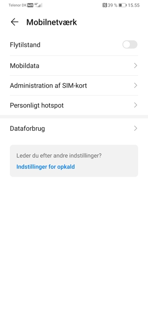 Vælg Personligt hotspot