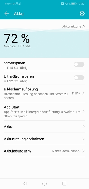 Schalten Sie Stromsparen ein