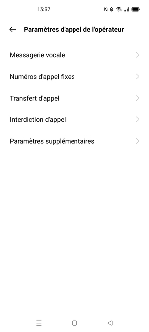 Sélectionnez Messagerie vocale