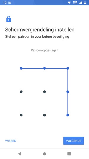 Teken een ontgrendelingspatroon en selecteer VOLGENDE