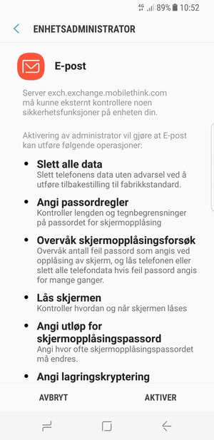 Velg AKTIVER