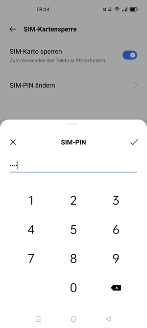 Bestätigen Sie Ihre neue PIN für die SIM-Karte und wählen Sie OK