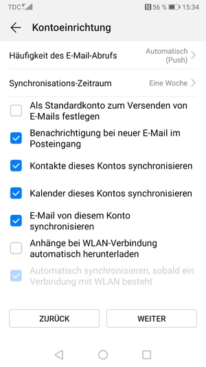 Wählen Sie WEITER