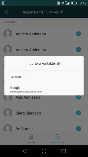 Tryck på ditt Google-konto