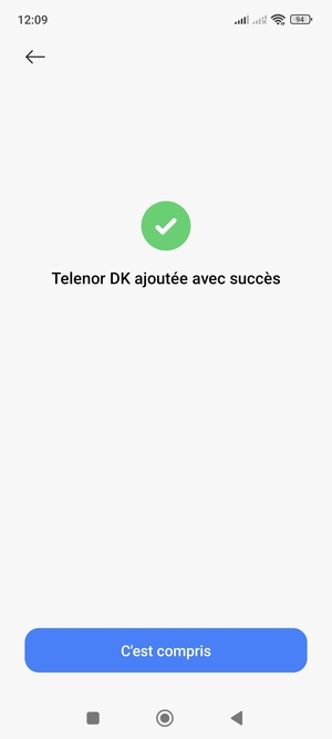 Sélectionnez C'est compris