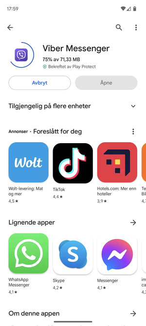 Vent til installasjonen er ferdig