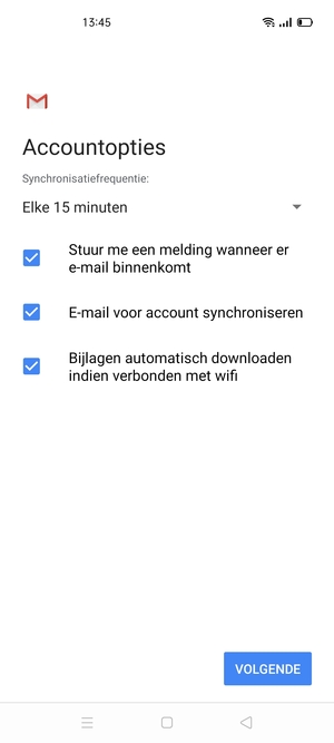 Selecteer VOLGENDE