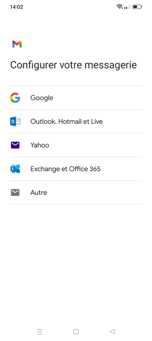 Sélectionnez Exchange et Office 365