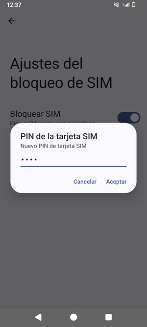 Introduzca su Nuevo PIN de tarjeta SIM y seleccione Aceptar