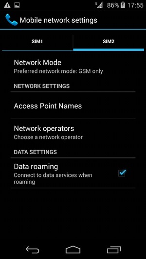Turn Data roaming on or off