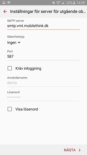Avmarkera Kräv inloggning-rutan och välj NÄSTA