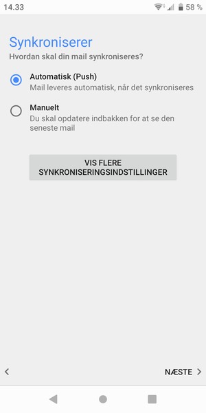 Vælg din foretrukne mulighed og vælg NÆSTE