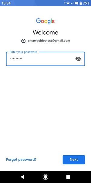 Enter your password and select Next