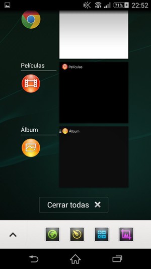 Seleccione Cerrar todas para cerrar todas las aplicaciones en ejecución