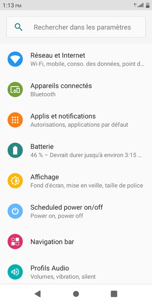 Sélectionnez Réseau et Internet