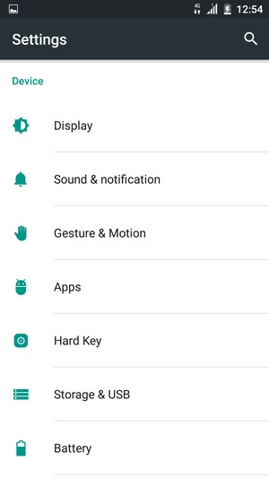 Scroll to and select Battery
