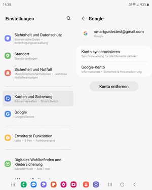 Wählen Sie Konto synchronisieren