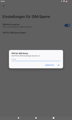 Geben Sie Ihre Alte PIN der SIM-Karte ein und wählen Sie OK