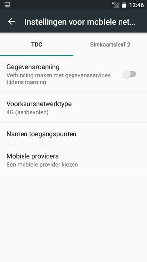 Om van netwerk te wisselen in geval van netwerkproblemen, selecteert u Mobiele providers