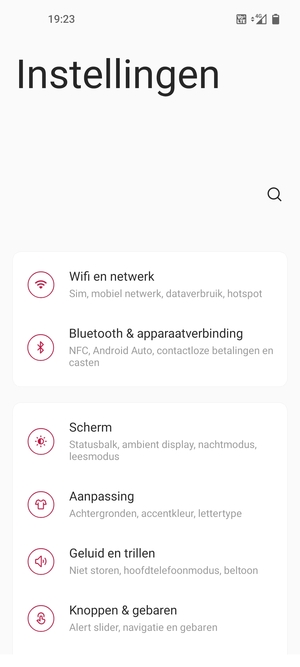 Selecteer Wifi en netwerk