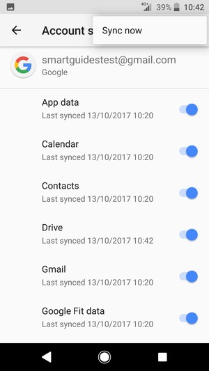 Select Sync now