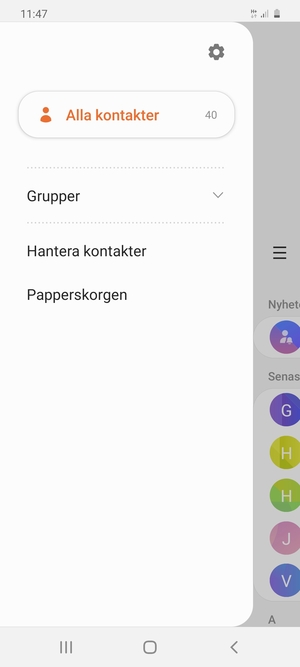 Välj Hantera kontakter
