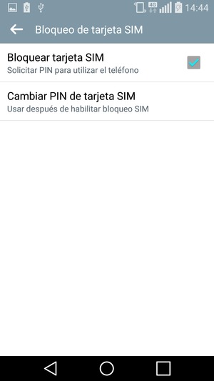 Seleccione Cambiar PIN de tarjeta SIM