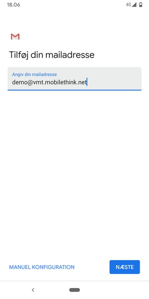 Indtast din e-mailadresse og vælg NÆSTE