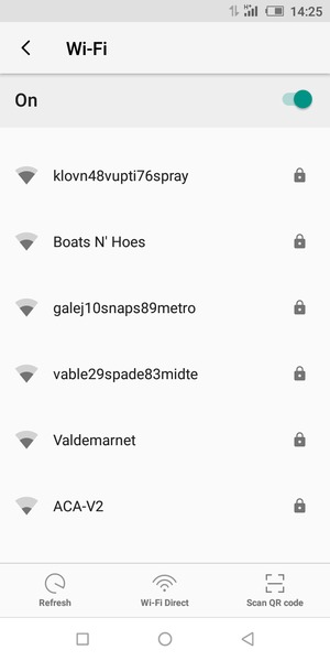 Select the wireless network you want to connect to