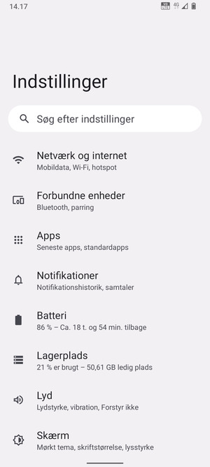 Vælg Netværk og internet