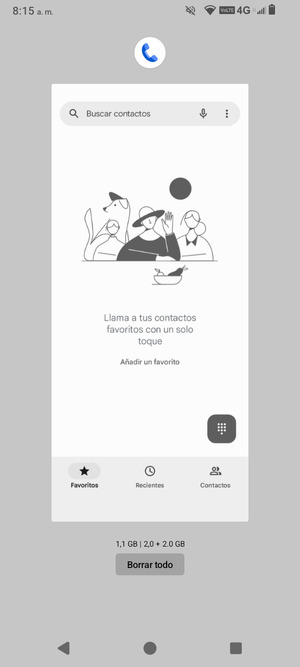 Seleccione Borrar todo para cerrar las aplicaciones en ejecución