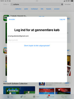 Indtast Apple-ID Brugernavn og Adgangskode. Vælg Log ind
