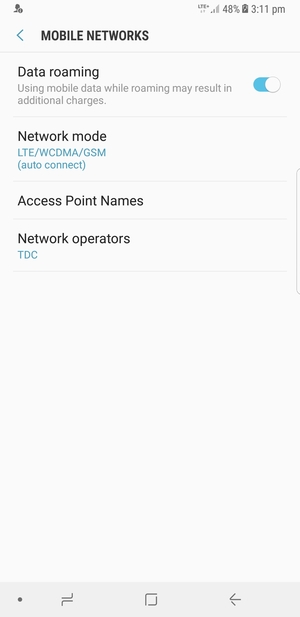 Turn Data roaming on or off
