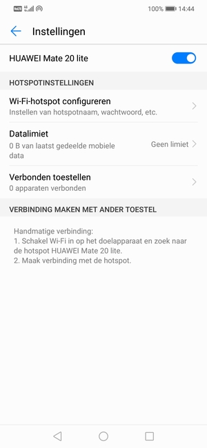 Uw telefoon is nu geïnstalleerd voor gebruik als modem