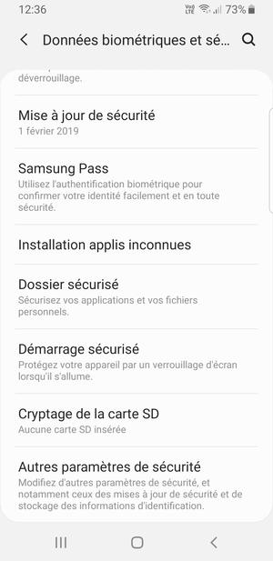 Faites défiler et sélectionnez Autres paramètres de sécurité